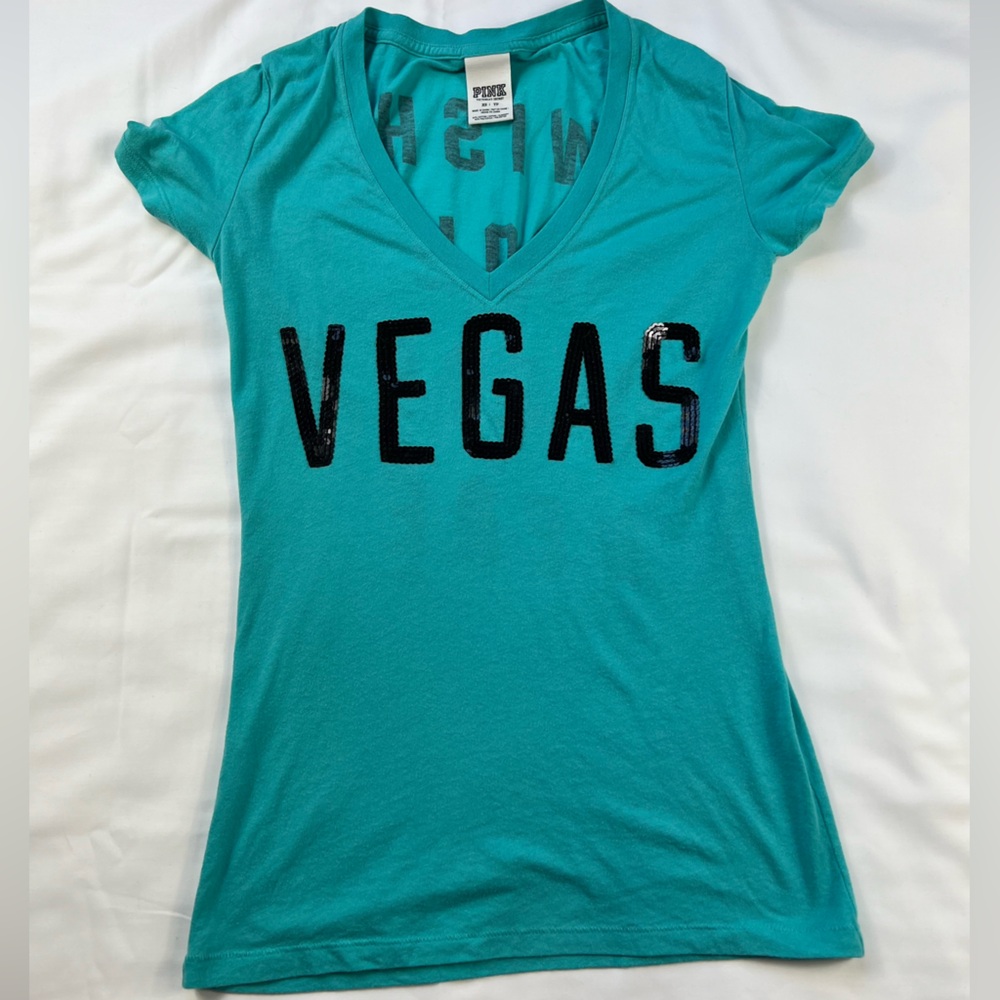 Pink Victoria Secret T-Shirt “VEGAS” Sz. XS